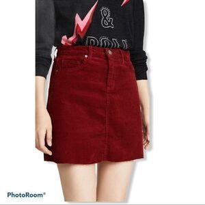 NWT BLANKNYC Cherry Pop Red corduroy mini skirt 27